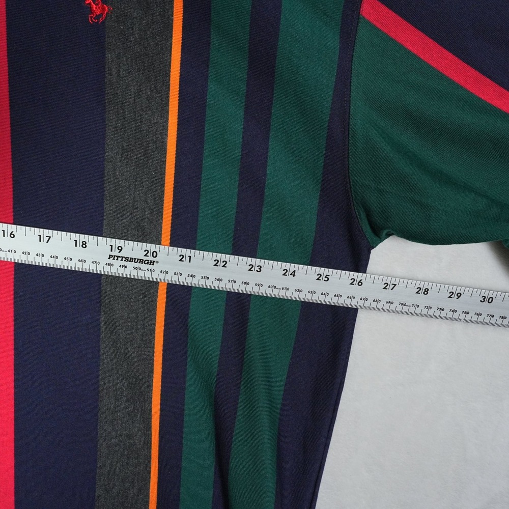 Vintage Knights of Round Table Mens 2XLT Tall Striped Polo Shirt Colorblock 90's - Picture 5 of 6